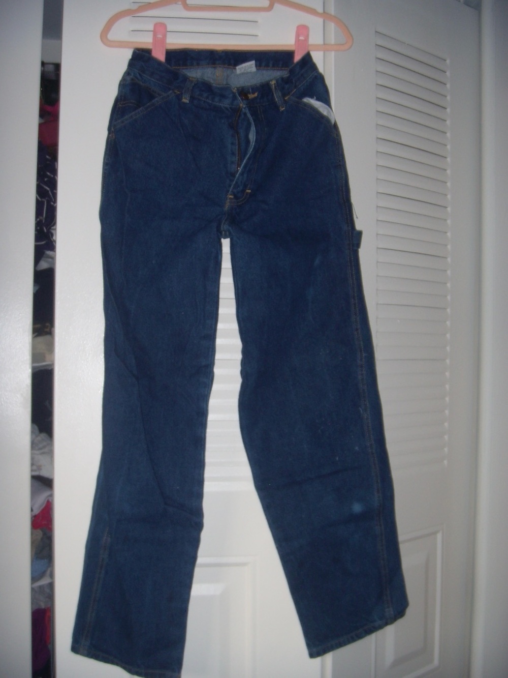 Men's Straight Dark Blue Denim Jeans